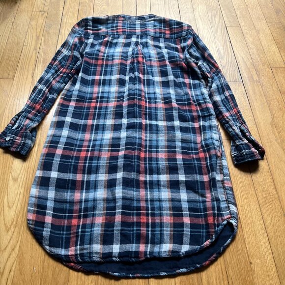 Velvet By Graham & Spencer Size S Blue Red Gabrielle Plaid Tunic Shirt Dress - Picture 14 of 16